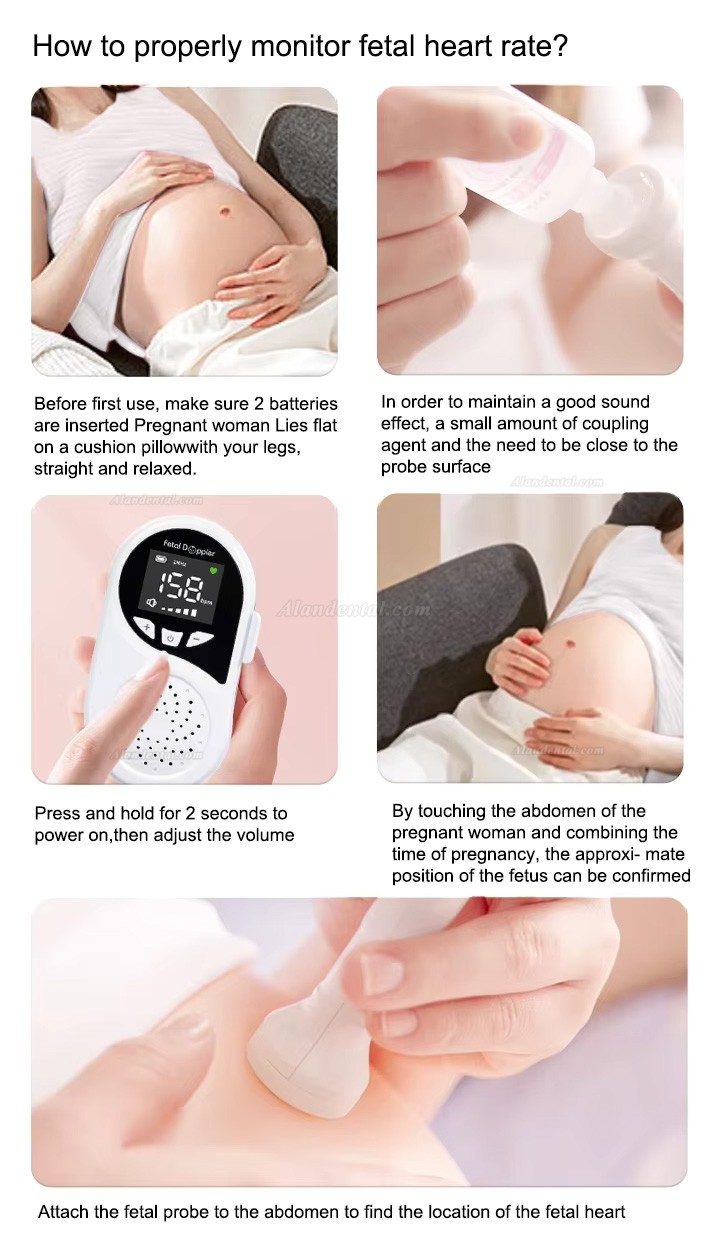 CONTEC 10B LED Baby Sound Monitor Pocket Fetal Doppler
